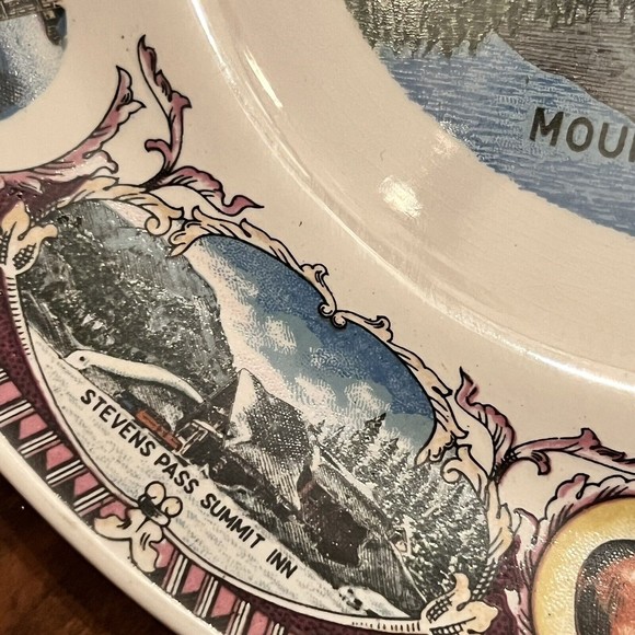 VTG Magnificient Washington Mount Rainier Collector Plate 9" Made in Japan - Picture 8 of 12